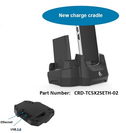 Zebra CRD-TC5X-2SETH-02 TC5X 1-Slot Ethernet and USB Cradle