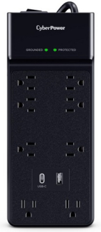 CyberPower CSP806UC18 800V, 5-15P, 6ft Cord, Black