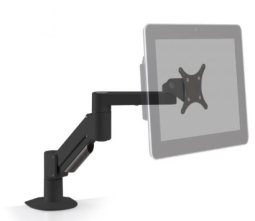 HAT Design Works 3500-350-FM-104 Short Reach Monitor Arm with FLEXMount, Black Supports 5.5-15.5 LBS