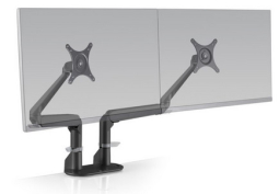 HAT Design Works 5902-104 Dual EVO Monitor Arm. Space Saving Slim Arm for Dual Monitors