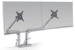HAT Design Works 5902-124 Dual EVO Monitor Arm. Space Saving Slim Arm for Dual Monitors