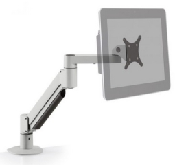 HAT Design Works 7000-500-FM-124 Articulating Monitor Arm with Flexmount, Silver