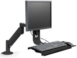HAT Design Works 7509-1000HY-NM-104 Data Entry Monitor Arm and Flip Up Keyboard Tray