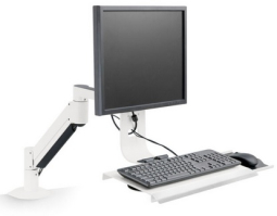 HAT Design Works 7509-1000HY-NM-248 Data Entry Monitor Arm and Flip Up Keyboard Tray