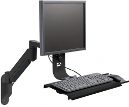 HAT Design 7509-1500-WM-104 Dynamic Monitor Arm Paired with Folding Keyboard Tray and Mouse Platform