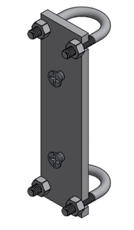 HAT Design Works 8460-603 Wire Shelving Adapter Kit for 1" Diameter Pole, e-coat Black