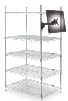 HAT Design Works 9110-8460-8-5-104 Monitor1" Wire Shelf Mount with VESA Tilter and 8.5" Extension