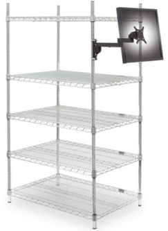 HAT Design Works 9110-8460-8-5-4-104 Monitor 1" Wire Shelf Mount with VESA Tilter