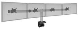 HAT Design Works BILD-4-CM-124 BILD Clamp Mount for Quad Displays, Silver
