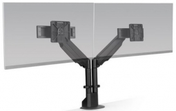 HAT Design Works E2-2-104 Dual Envoy Monitor Arm with Top Down Mount, Black