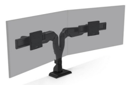 HAT Design Works E5-D2-BLK E5 Dual Dynamic Monitor Arm, Black