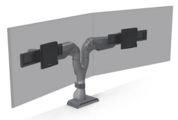 HAT Design Works E5-D2-SLV E5 Dual Dynamic Monitor Arm, Silver