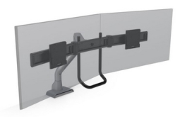 HAT Design Works E5G-D2C-BLK W5 Dual Dynamic Crossbar, Supports 0-20 LBS per Monitor