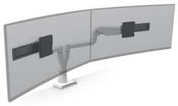 HAT Design Works E5G-D2SD-WHT TAA E5 Dual Dynamic Wide Monitor Arm, White