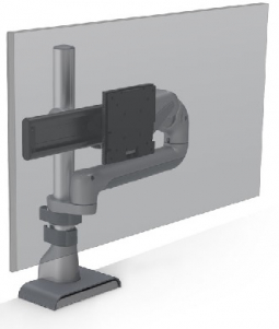 HAT Design Works E5G-P01SD-SLV E5 Single Dynamic Pole TAA Monitor Arm Silver