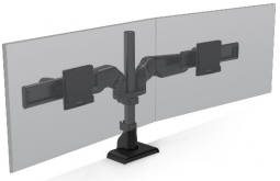 HAT Design Works E5G-P02D-BLK E5 Dual Dynamic TAA Pole Monitor Arm Black