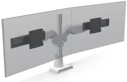 HAT Design Works E5G-P02D-WHT E5 Dual Dynamic TAA Pole Monitor Arm White