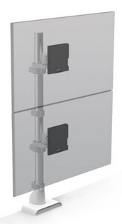 HAT Design Works E5G-P11-WHT TAA E5 1 Over 1 Static Pole Monitor Arm White