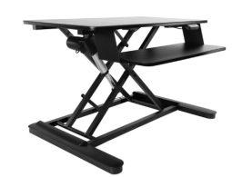 HAT Design Works FDM-E-DESK Freedom E Desk, Electric Sit Stand Desk Top Converter, 36'' Black