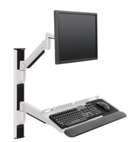 HAT Design Works HM-WT004-800-248 Healthcare 31 Inch Vertical Wall Track with Two Ergonomic Arms
