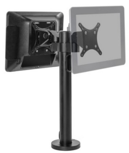 HAT Design Works MNPL10-D-24SB Modular Now 24" Surface Mount Pole Kit with Two (2) HD 75/100 VESA