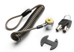 HAT Design Works PTS-CST-B Locking Security Tether, Coiled, Black