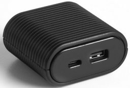 HAT Design PWR-AC-BK Reya Low Profile USB Hub with 1X USB-A, 1X USB-C. Charge A Laptop Up to 65W
