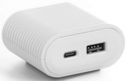 HAT Design PWR-AC-WH Reya Low Profile USB Hub with 1X USB-A, 1X USB-C. Charge A Laptop Up to 65W