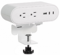 HAT Design PWR-ACC-WH Reya Standard Surface Power Module with 2 AC Outlets, 1 USB-A, 2 USB-C