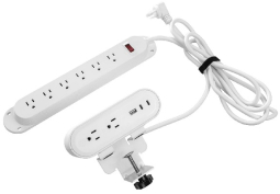 Reya PWRG-ACC-TD-STRP-WH Surface Mounted Power Module + Power Strip, 65W, 8 power receptacles