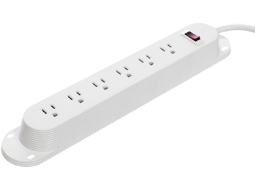 Reya PWRG-STRP-WH Power Strip, 6 power receptacles