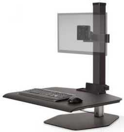 HAT Design Works WNST-1-104 Winston Single, Free Standing Single, WorkStation, Sit or Stand, Black