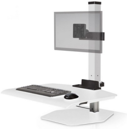 HAT Design Works WNST-1-248 Winston Single, Free Standing Single, WorkStation, Sit or Stand, White