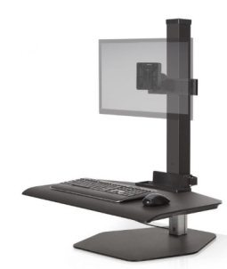 HAT Design Works WNST-1-CW-104 Winston Sit Stand Single, Compact Black