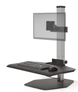 HAT Design Works WNST-1-CW-124 Winston Sit Stand Single, Compact Silver