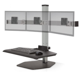 HAT Design Works WNST-3-CW-104 Winston Sit Stand Triple, Compact Black