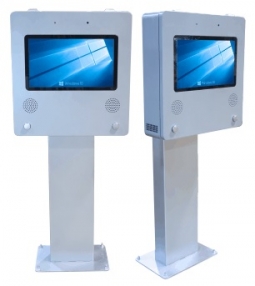 P10Bundle15 P10 Outdoor Kiosk Stand with 15" All-in-One Outdoor Touch Screen Computer