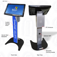 Podium Kiosk-P5-P Stand for 27" - 43" Kiosks, PC Holder, Back Plates (no touch screen or computer)