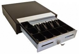 M-S Cash Drawer CF-460BX-M-B (5B/6C, Steel Front, Media Slots, Printer Driven) Black
