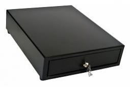 M-S Cash Drawer EP-102N-B 4B4C, DB-9 Bottom Exit, Stainless Steel Front, Black
