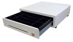 M-S Cash Drawer EP-1313-M-APW-4B5C  13"x13" Cash Drawer, 4Bill/5 Coin, Media Slot, Apple White