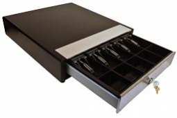 M-S Cash Drawer HP-122L-B 5 Bill/Coin Manual Cash Drawer Stainless Steel Front, Black