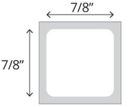 PDC TT1-1-7878 Safeguard Thermal Transfer Slide Labels, 1-Across, 7/8" X 7/8", 1" Core