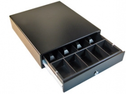 APG Cash Drawer VP320-1-BL1416 (14 x 16, 4B/5C, Painted Front, No Slots) Black, Cable Included