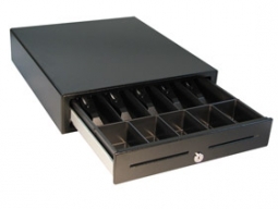APG VB320-BL1618 Cash Drawer (16 x 18, 5B/5C, Painted Front, Two Slots, Printer Driven) Black