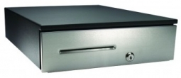 APG Cash Drawer JD320-BL1317-K2 (13 x 17, 4B/4C, Stainless Front, One Slot, Printer Driven) Black