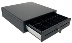 APG Cash Drawer DL320-1-BL410-B5 Minota 16"x16" (410 mm) Black, 4x8 Canadian Till