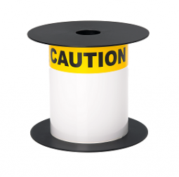 Brother BMSLT46CAUT 4"X6" TT ANSI/OSHA Caution 1-1/8" Yellow Header White Vinyl Label