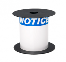 Brother BMSLT46NOTC 4"X6" TT ANSI/OSHA Notice 1-1/8" Blue Header White Vinyl Label