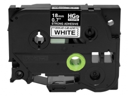 Brother HGES2415PK HG Extra Strength Adh Tapes, 5 Pack - 0.7 IN X 26.2 FT, 18MM X 8M Black on White